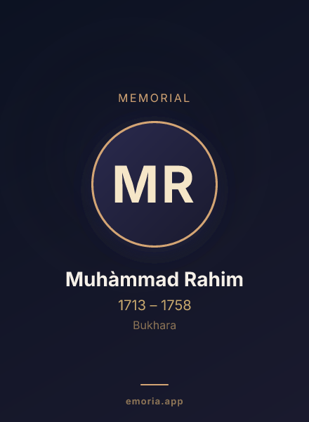 Memorial portrait of Muhàmmad Rahim