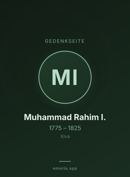 Gedenkportrait von Muhammad Rahim I.