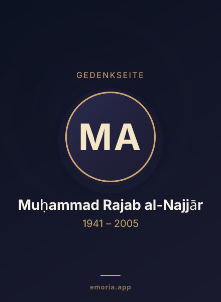 Gedenkportrait von Muḥammad Rajab al-Najjār