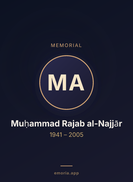 Memorial portrait of Muḥammad Rajab al-Najjār