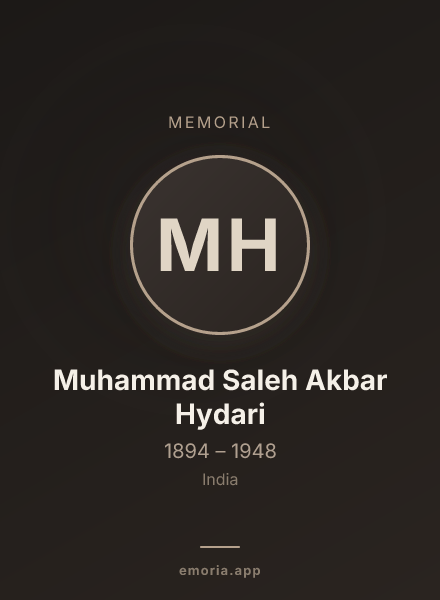 Memorial portrait of Muhammad Saleh Akbar Hydari