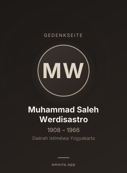 Gedenkportrait von Muhammad Saleh Werdisastro