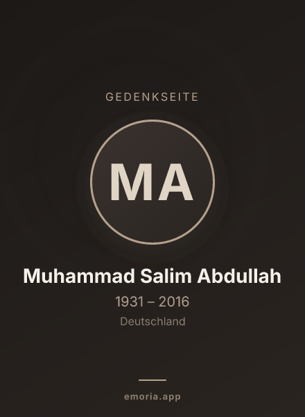 Gedenkportrait von Muhammad Salim Abdullah