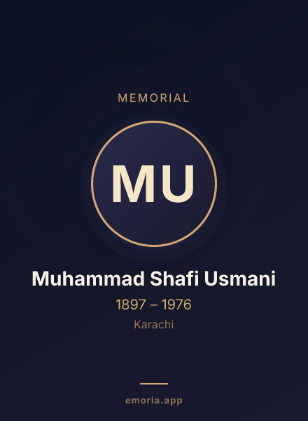 Memorial portrait of Muhammad Shafi Usmani