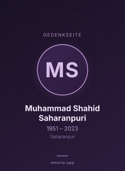Gedenkportrait von Muhammad Shahid Saharanpuri