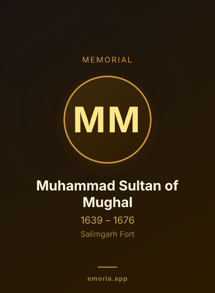 Memorial portrait of Muhammad Sultan of Mughal
