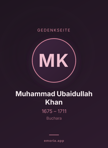 Gedenkportrait von Muhammad Ubaidullah Khan