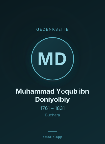 Gedenkportrait von Muhammad Yоqub ibn Doniyolbiy