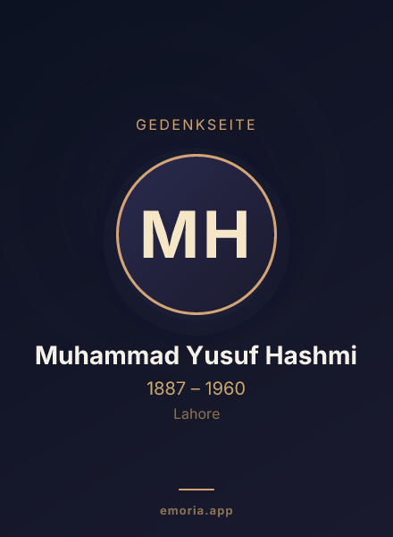 Gedenkportrait von Muhammad Yusuf Hashmi