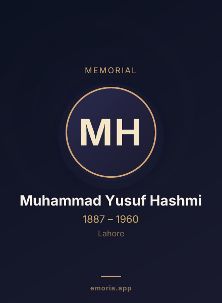 Memorial portrait of Muhammad Yusuf Hashmi