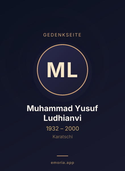 Gedenkportrait von Muhammad Yusuf Ludhianvi