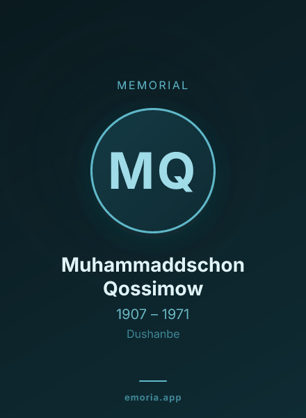 Memorial portrait of Muhammaddschon Qossimow