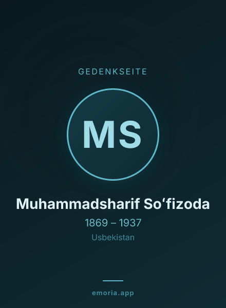 Gedenkportrait von Muhammadsharif Soʻfizoda