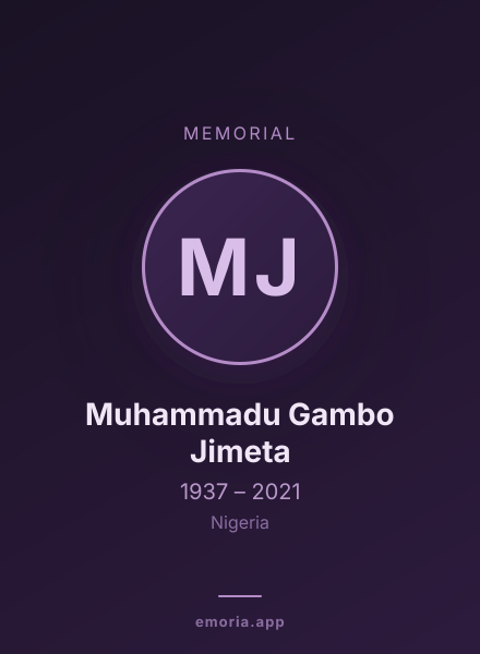 Memorial portrait of Muhammadu Gambo Jimeta
