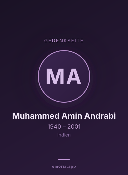 Gedenkportrait von Muhammed Amin Andrabi