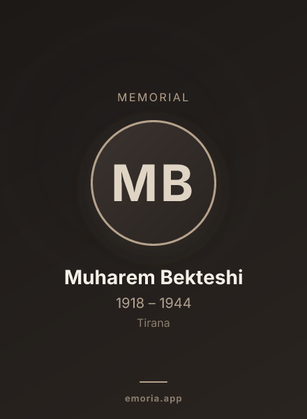 Memorial portrait of Muharem Bekteshi