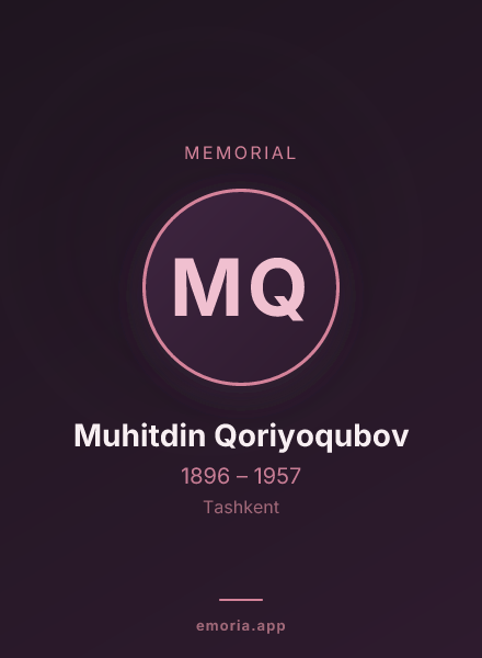 Memorial portrait of Muhitdin Qoriyoqubov