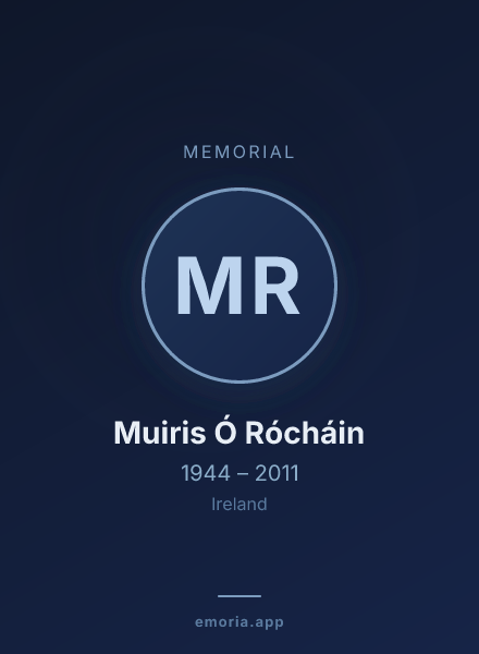 Memorial portrait of Muiris Ó Rócháin