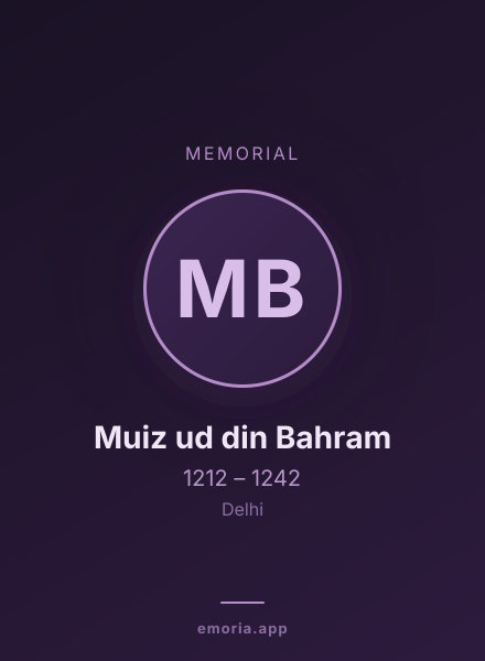 Memorial portrait of Muiz ud din Bahram