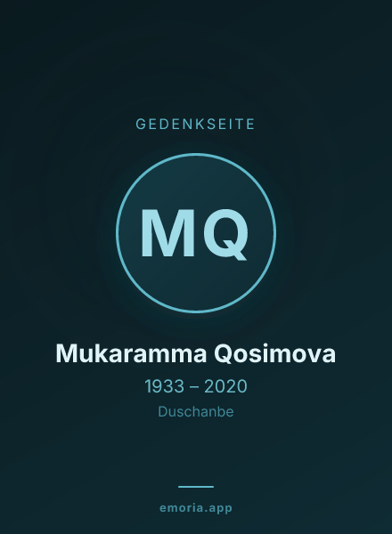 Gedenkportrait von Mukaramma Qosimova
