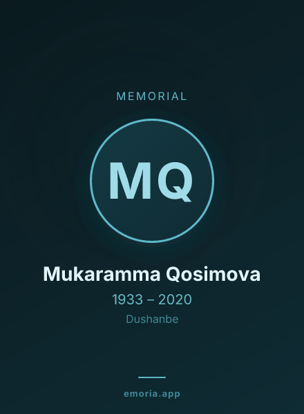 Memorial portrait of Mukaramma Qosimova