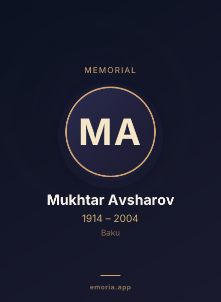 Memorial portrait of Mukhtar Avsharov