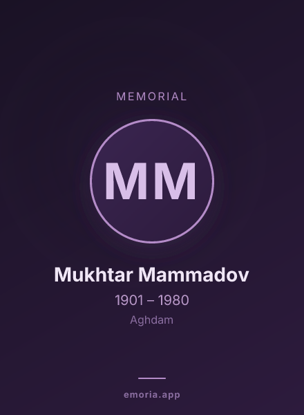 Memorial portrait of Mukhtar Mammadov