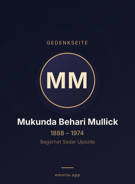 Gedenkportrait von Mukunda Behari Mullick