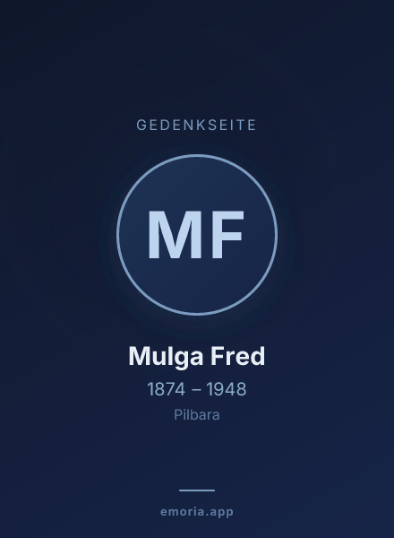 Gedenkportrait von Mulga Fred