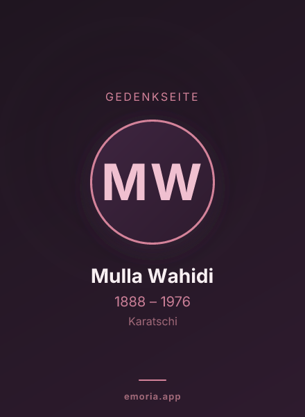Gedenkportrait von Mulla Wahidi
