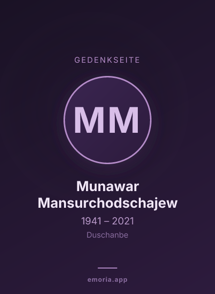 Gedenkportrait von Munawar Mansurchodschajew