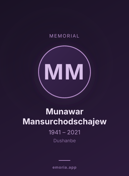 Memorial portrait of Munawar Mansurchodschajew
