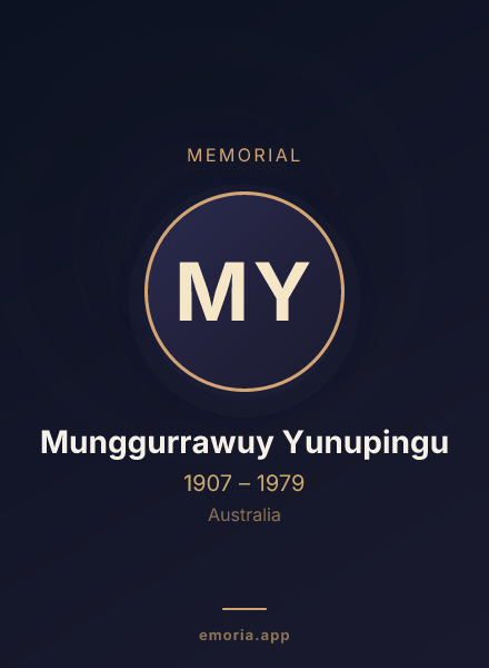 Memorial portrait of Munggurrawuy Yunupingu