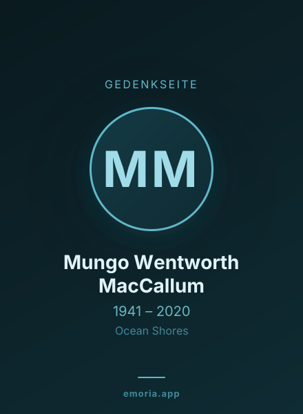 Gedenkportrait von Mungo Wentworth MacCallum
