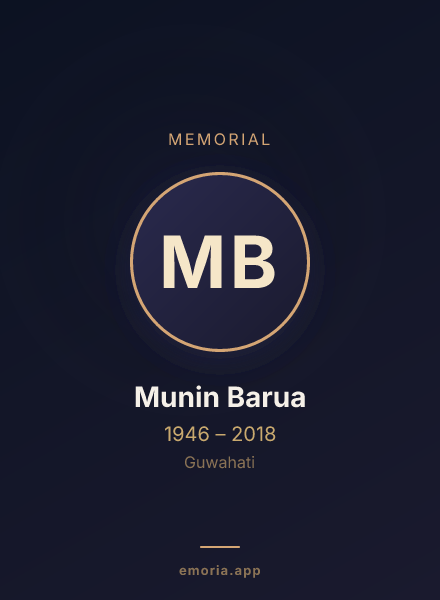 Memorial portrait of Munin Barua