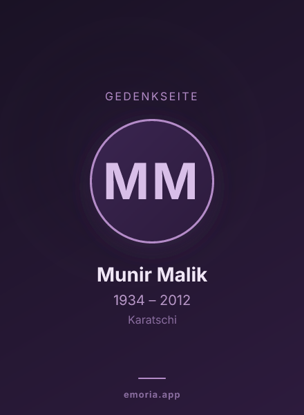 Gedenkportrait von Munir Malik