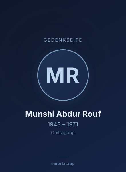 Gedenkportrait von Munshi Abdur Rouf