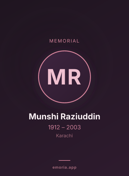 Memorial portrait of Munshi Raziuddin