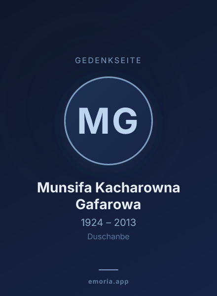 Gedenkportrait von Munsifa Kacharowna Gafarowa