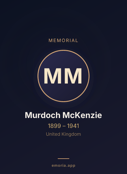 Memorial portrait of Murdoch McKenzie