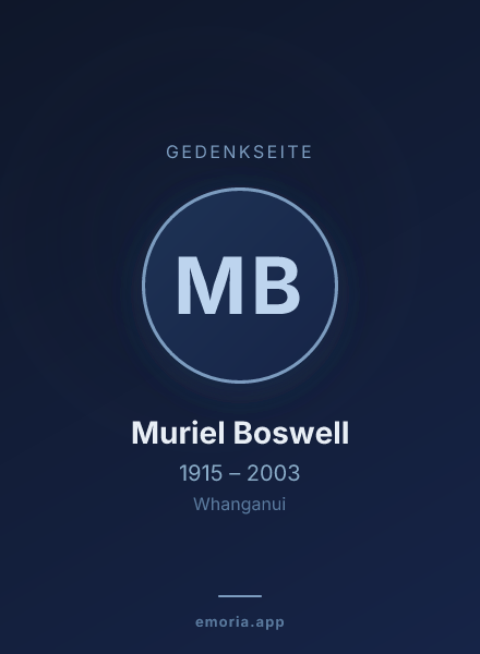 Gedenkportrait von Muriel Boswell