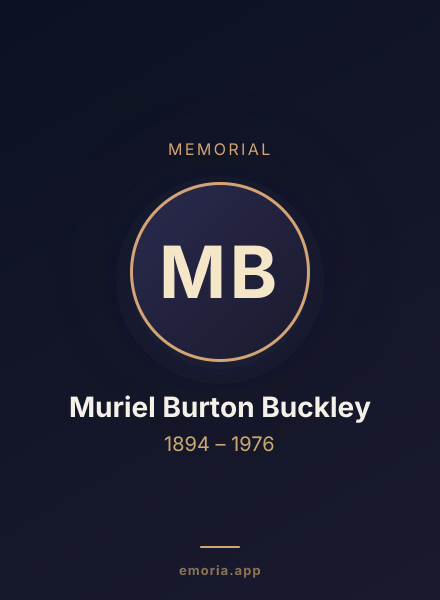 Memorial portrait of Muriel Burton Buckley