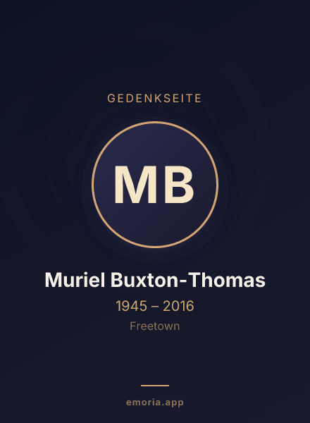 Gedenkportrait von Muriel Buxton-Thomas