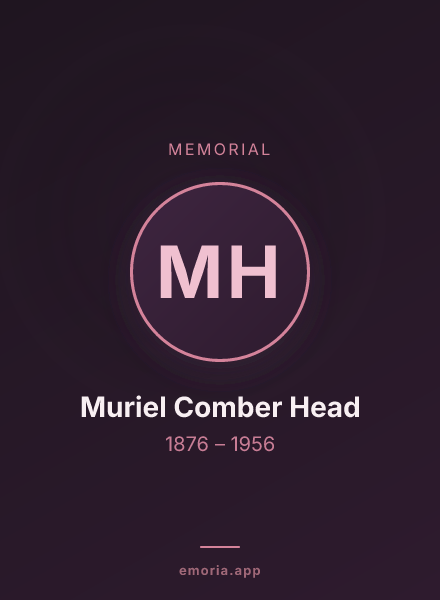 Memorial portrait of Muriel Comber Head