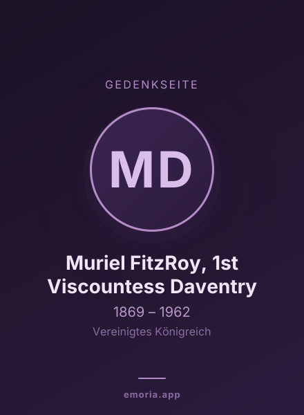 Gedenkportrait von Muriel FitzRoy, 1st Viscountess Daventry