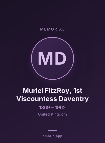 Memorial portrait of Muriel FitzRoy, 1st Viscountess Daventry