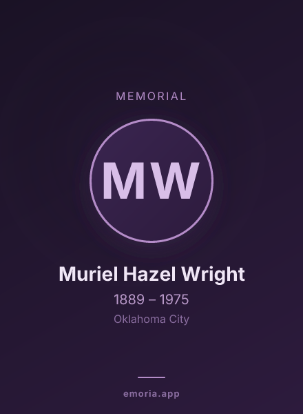 Memorial portrait of Muriel Hazel Wright