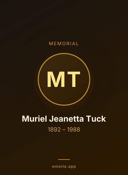 Memorial portrait of Muriel Jeanetta Tuck