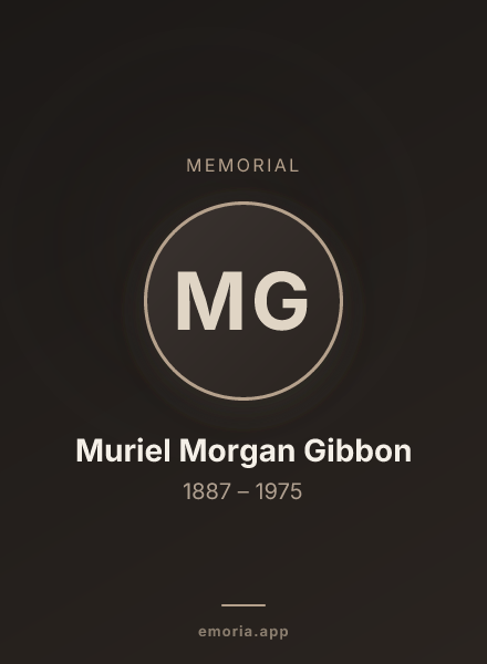 Memorial portrait of Muriel Morgan Gibbon