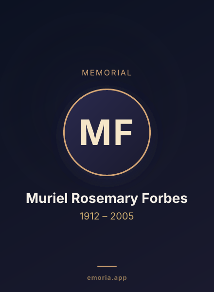 Memorial portrait of Muriel Rosemary Forbes